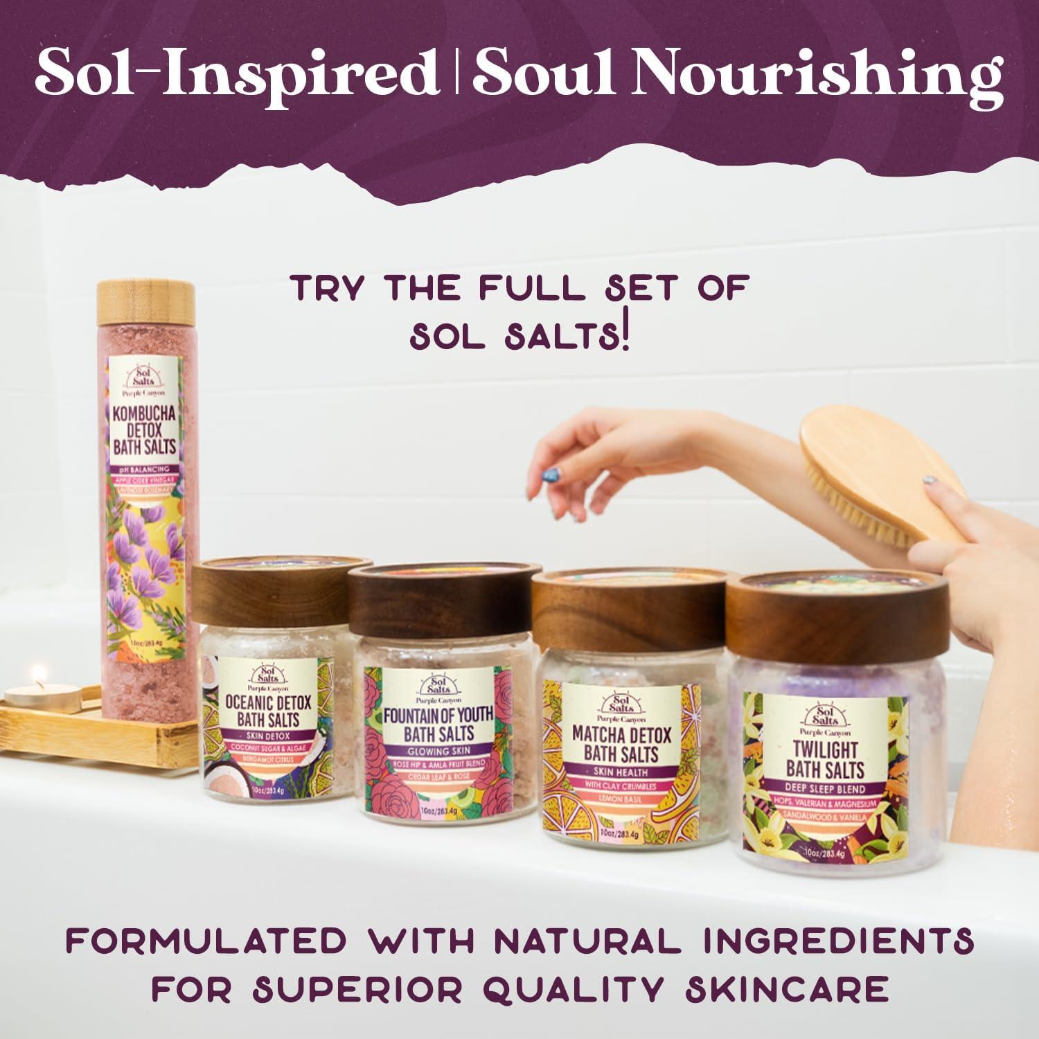 Sales de Baño Detox Matcha Purple Canyon 540g con Arcilla