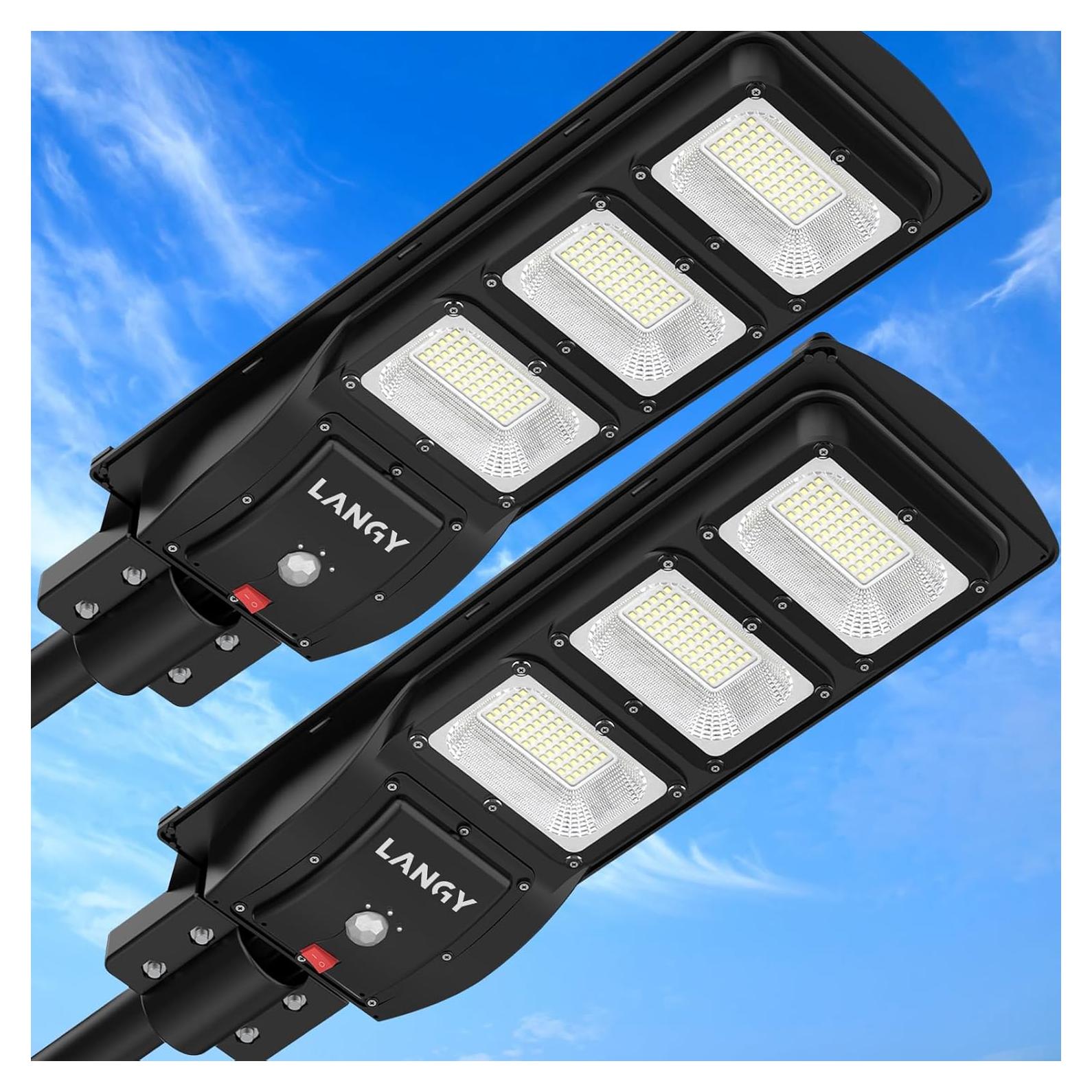 Luz Solar de Calle LANGY 18000LM IP67 Control Remoto 2Pack