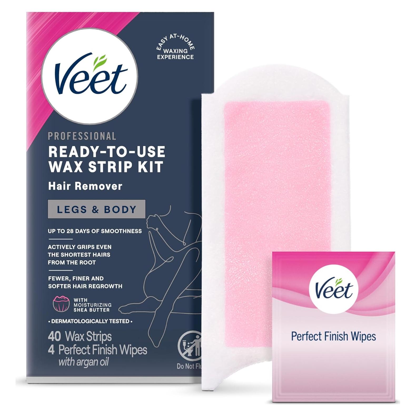 Tiras de Cera Veet para Vello Corporal Femenino 40 Unidades