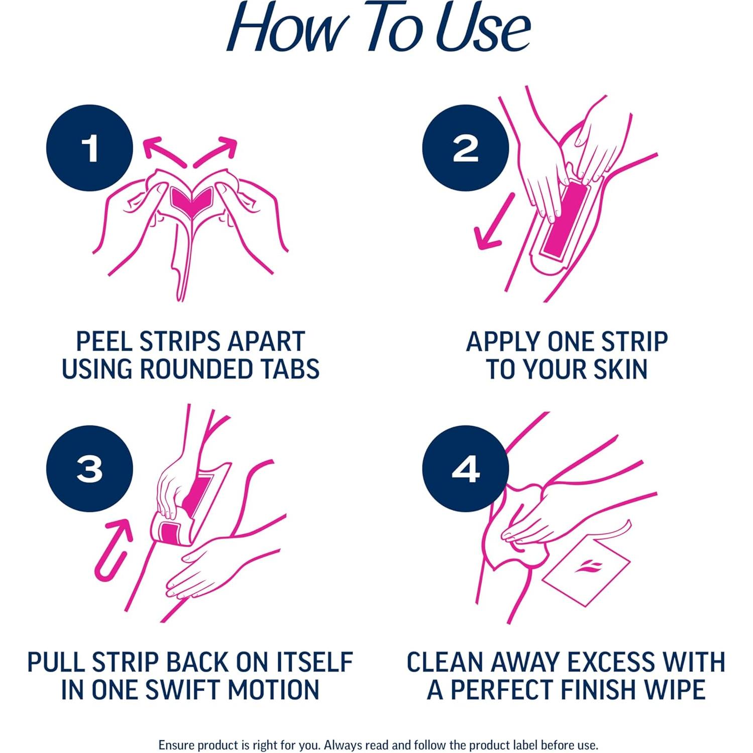 Tiras de Cera Veet para Vello Corporal Femenino 40 Unidades