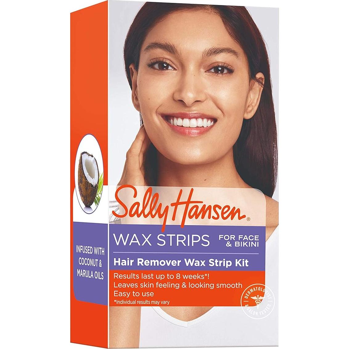 Kit Depilación Cera Sally Hansen 34 Cintas Cara y Bikini