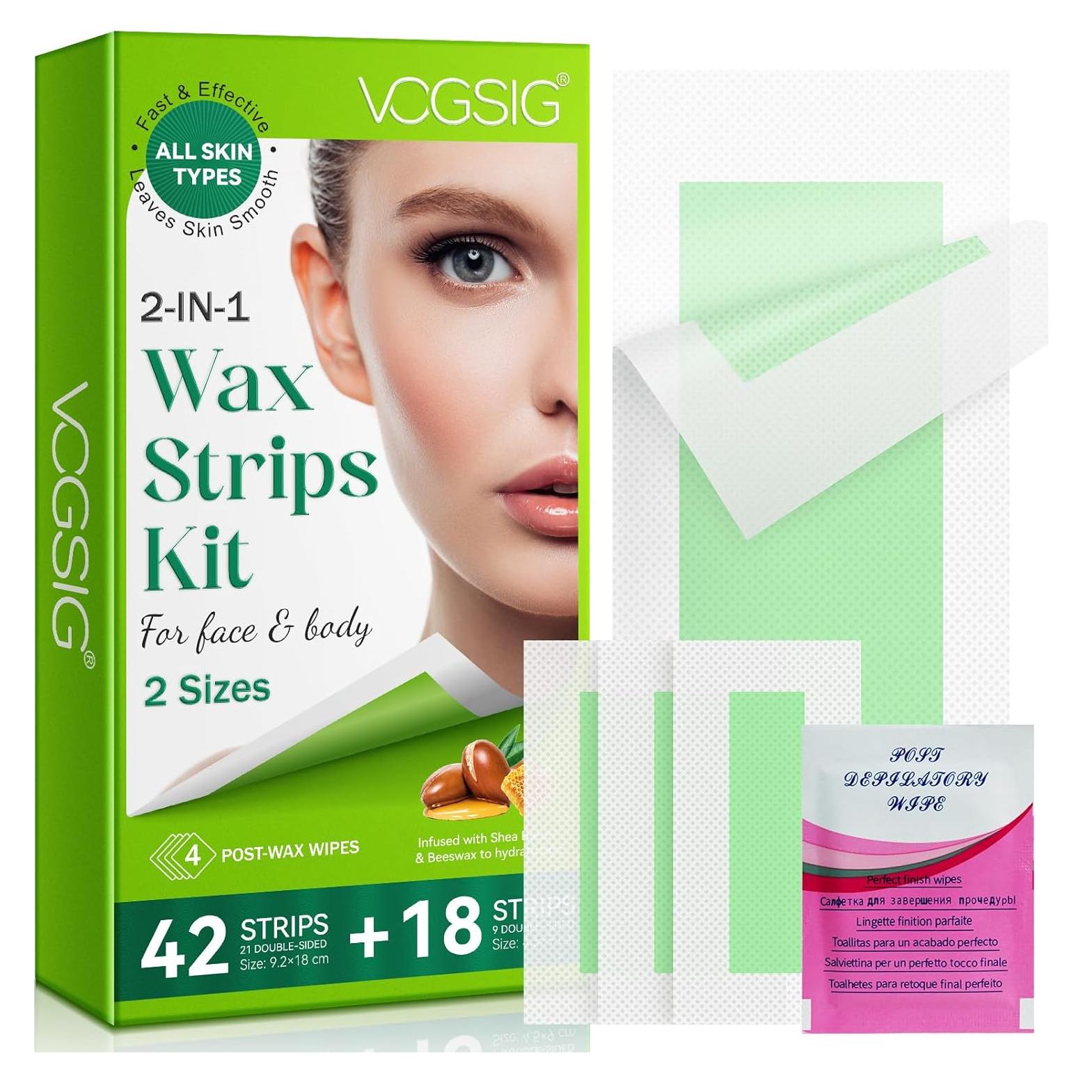 Tiras de Cera Facial Hipoalergénicas Yiyang - 60 Unidades