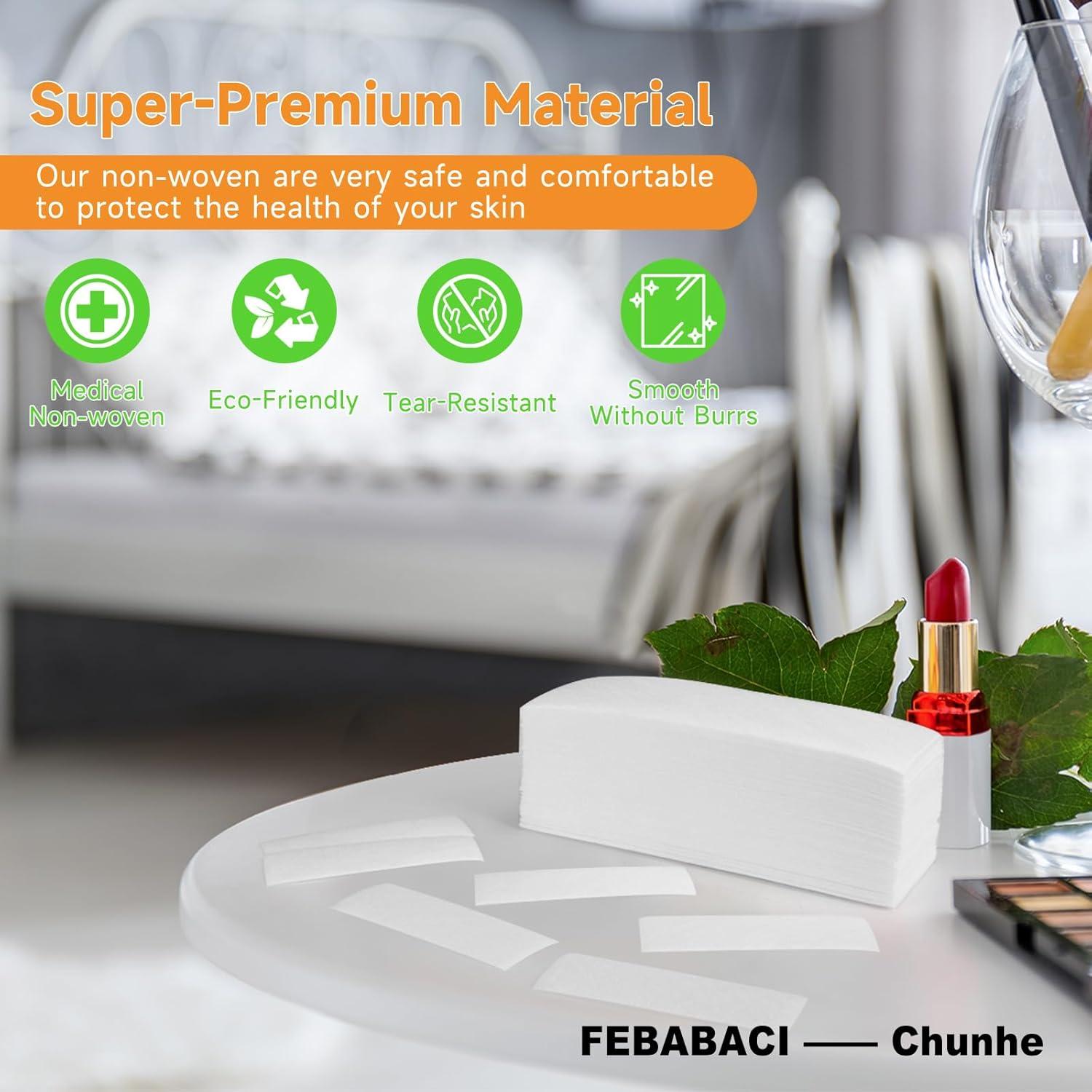 300 Tiras de Cera No Tejidas FEBABACI para Depilación