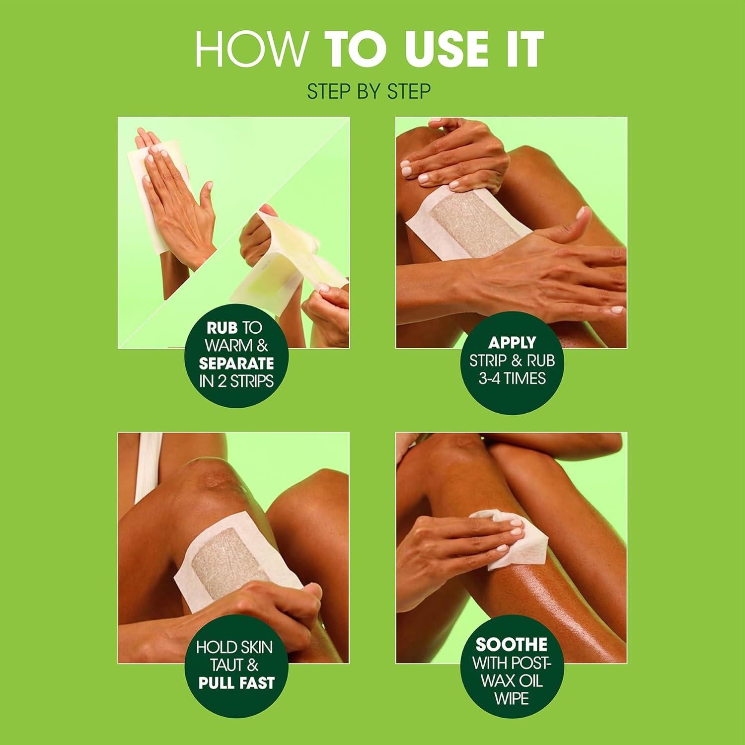 Cintas de Cera Corporal Nad's para Mujeres - Eliminación de Vello 24 Unidades