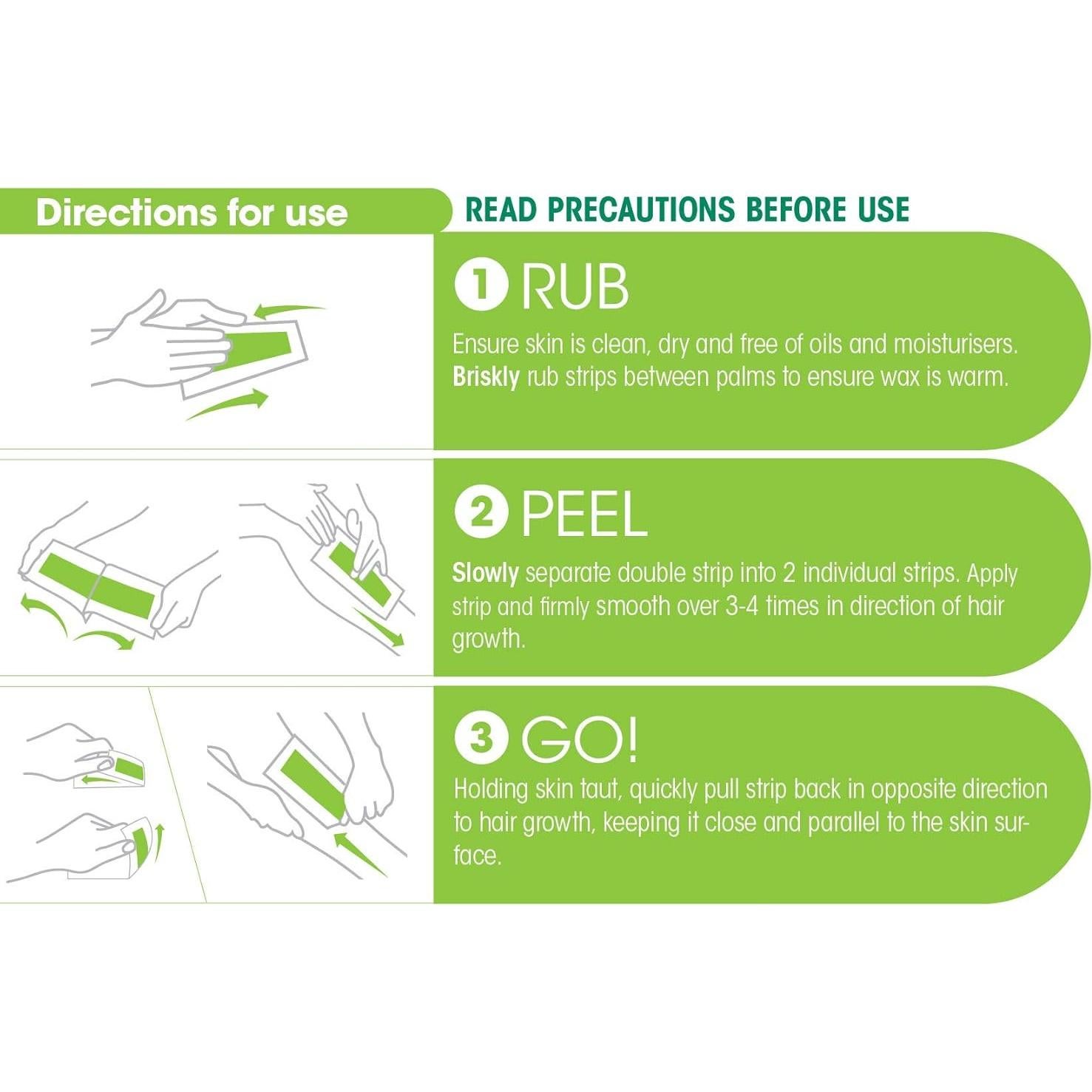 Cintas de Cera Corporal Nad's para Mujeres - Eliminación de Vello 24 Unidades