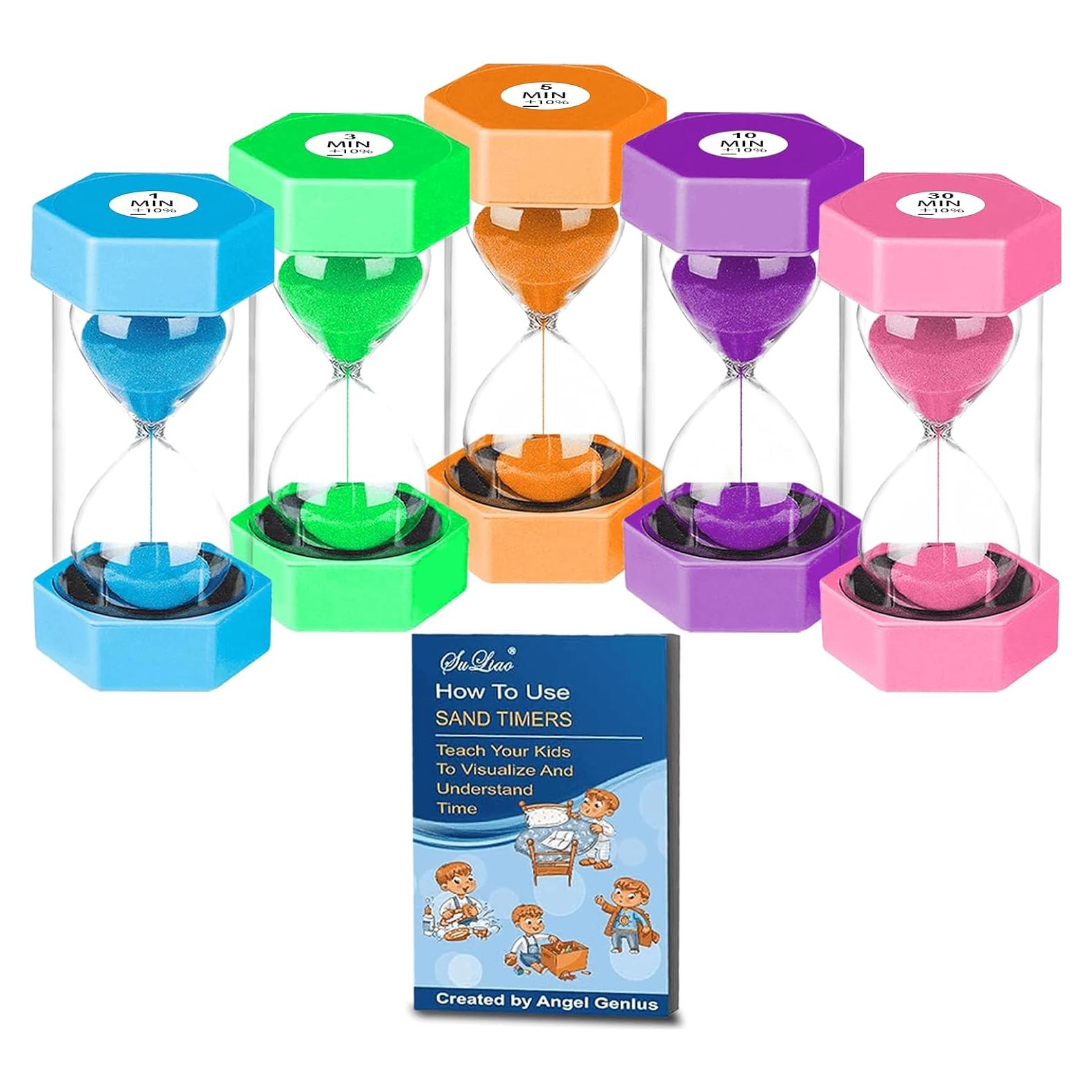 Reloj de Arena SuLiao para Niños 1/3/5/10/30 Minutos