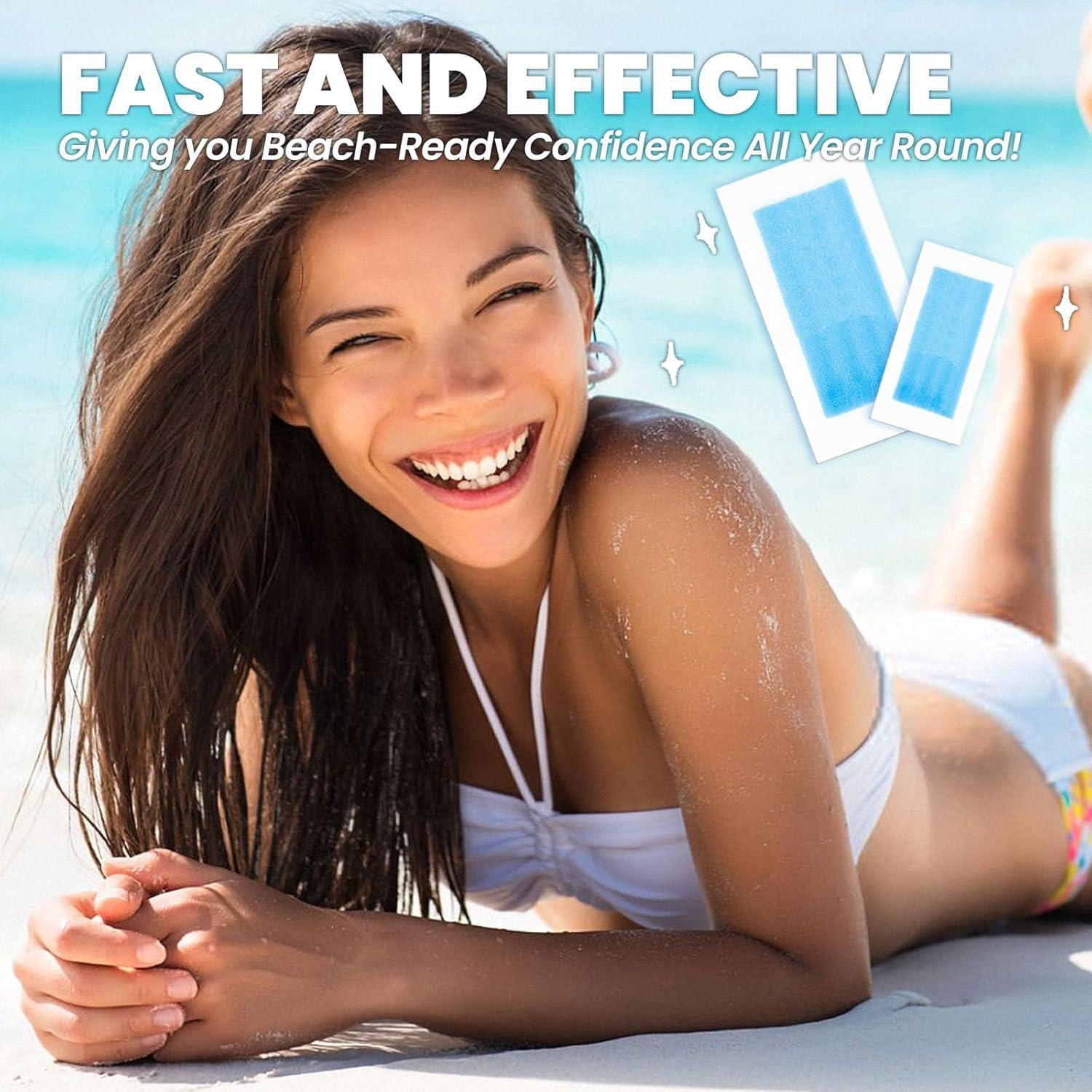 Tiras de Cera Depilatorias GleeBee 60 Unidades - 40 Corporales y 20 Faciales