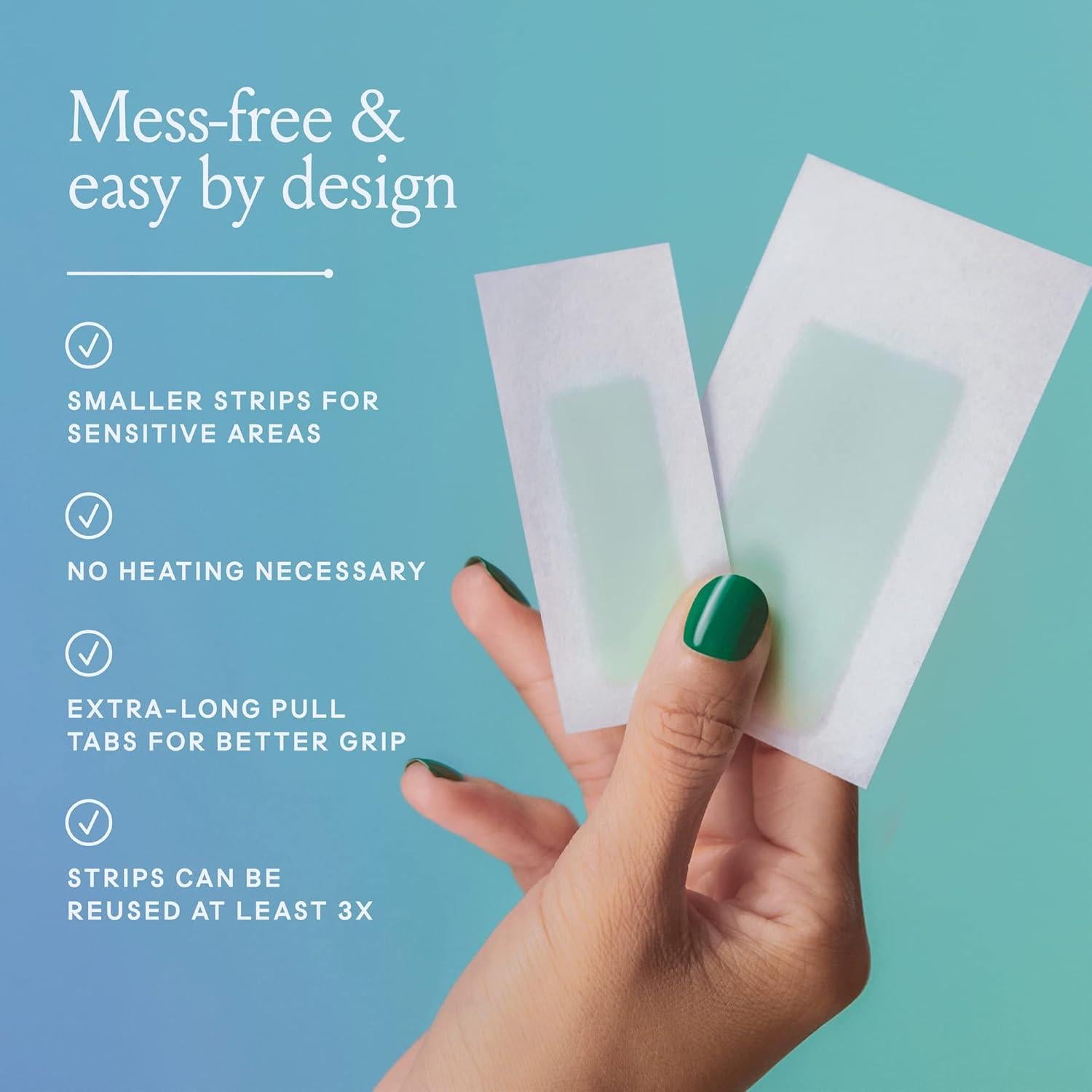 Kit de Cera Billie para Cara y Bikini - 32 Tiras + Toallitas