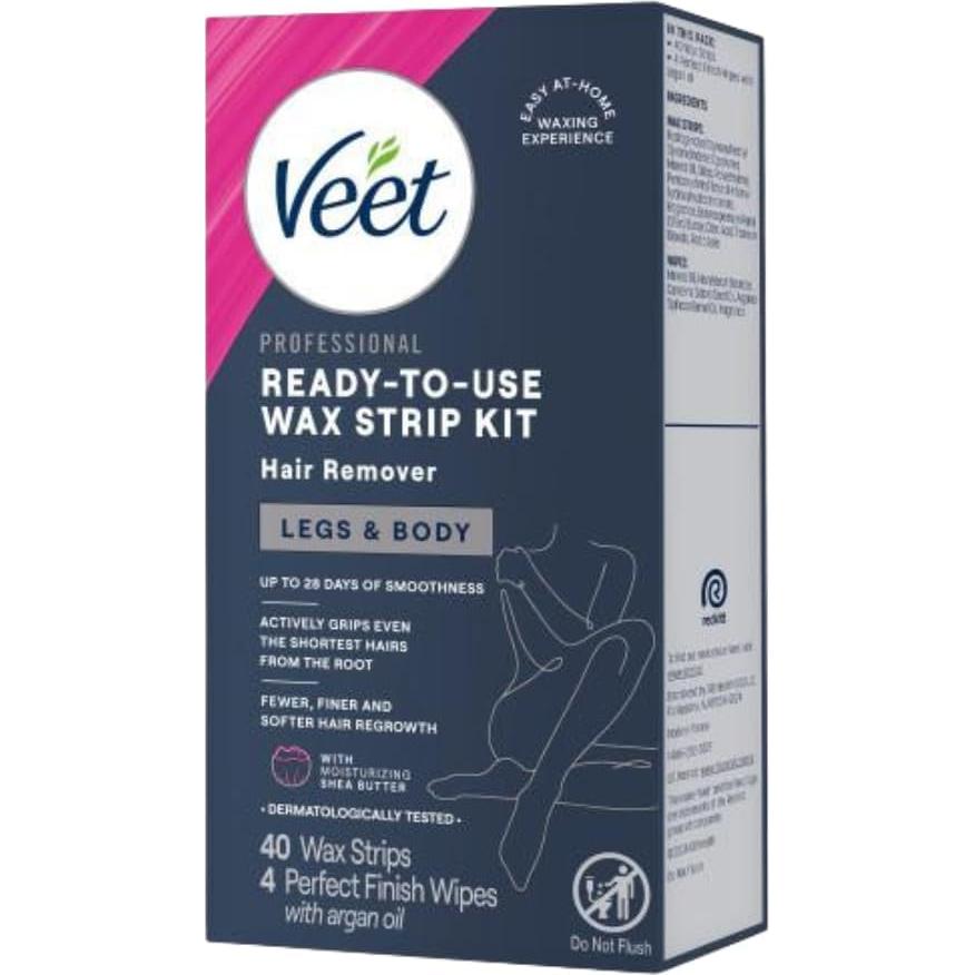 Kit de Depilación Veet - Tiras de Cera Fría 40 Unidades