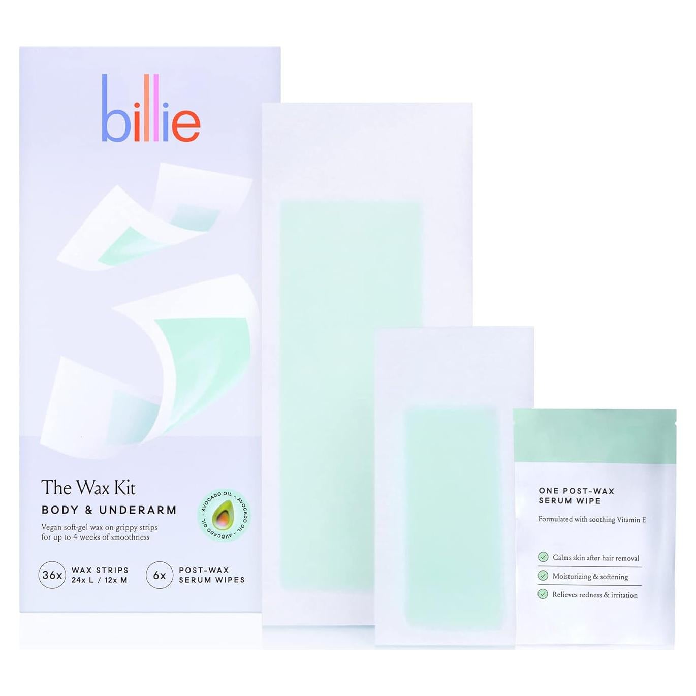 Kit de Cera Billie para Cuerpo y Axilas - 36 Tiras Veganas