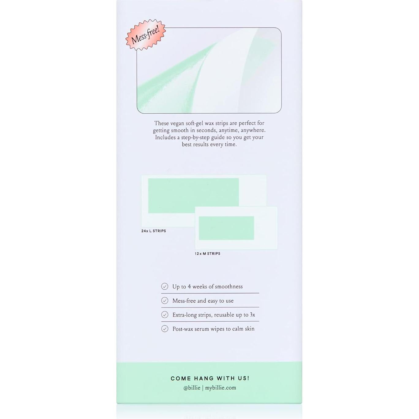 Kit de Cera Billie para Cuerpo y Axilas - 36 Tiras Veganas