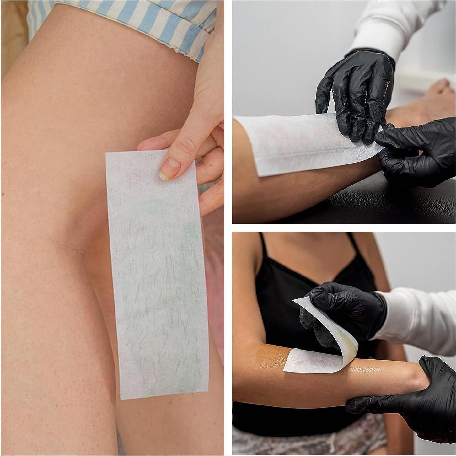 200 Tiras de Cera No Tejidas BTYMS 6.6x19.05 cm Depilación