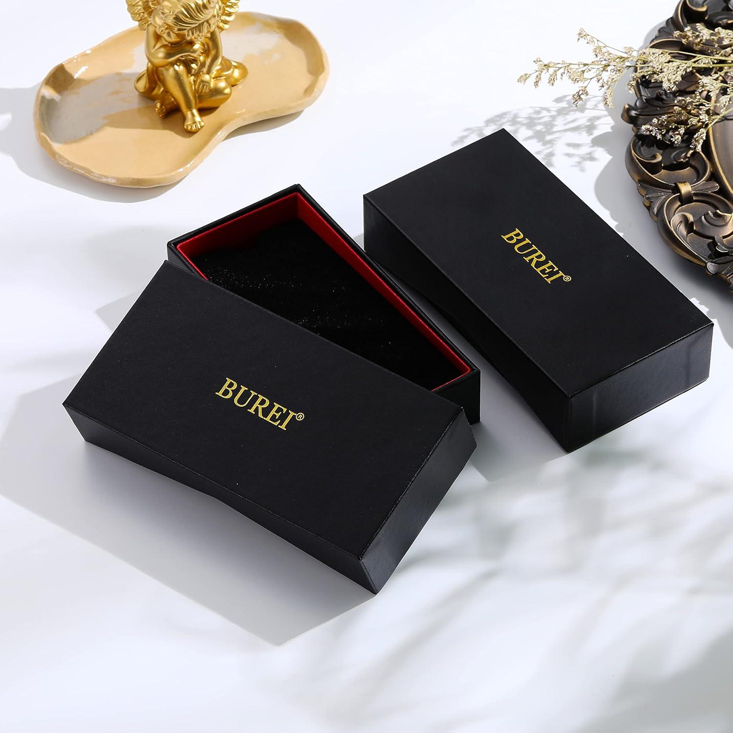 Reloj de lujo BUREI analógico acero inoxidable 50m agua