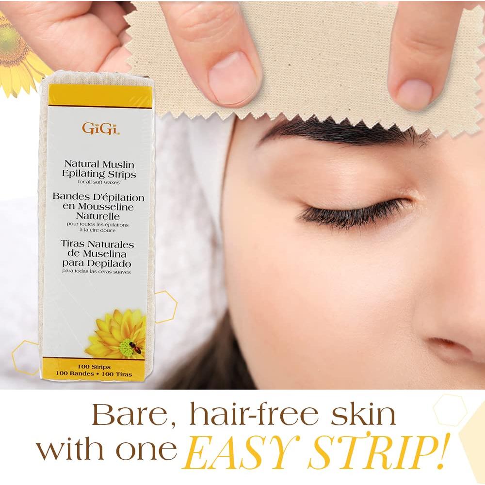 Tiras de Cera Muselina GiGi 100 Piezas 4,45x11,43cm