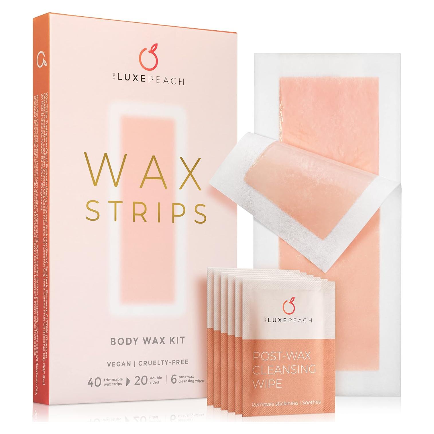 Tiras de Cera Veganas The Luxe Peach 40 Unidades Cuerpo y Cara