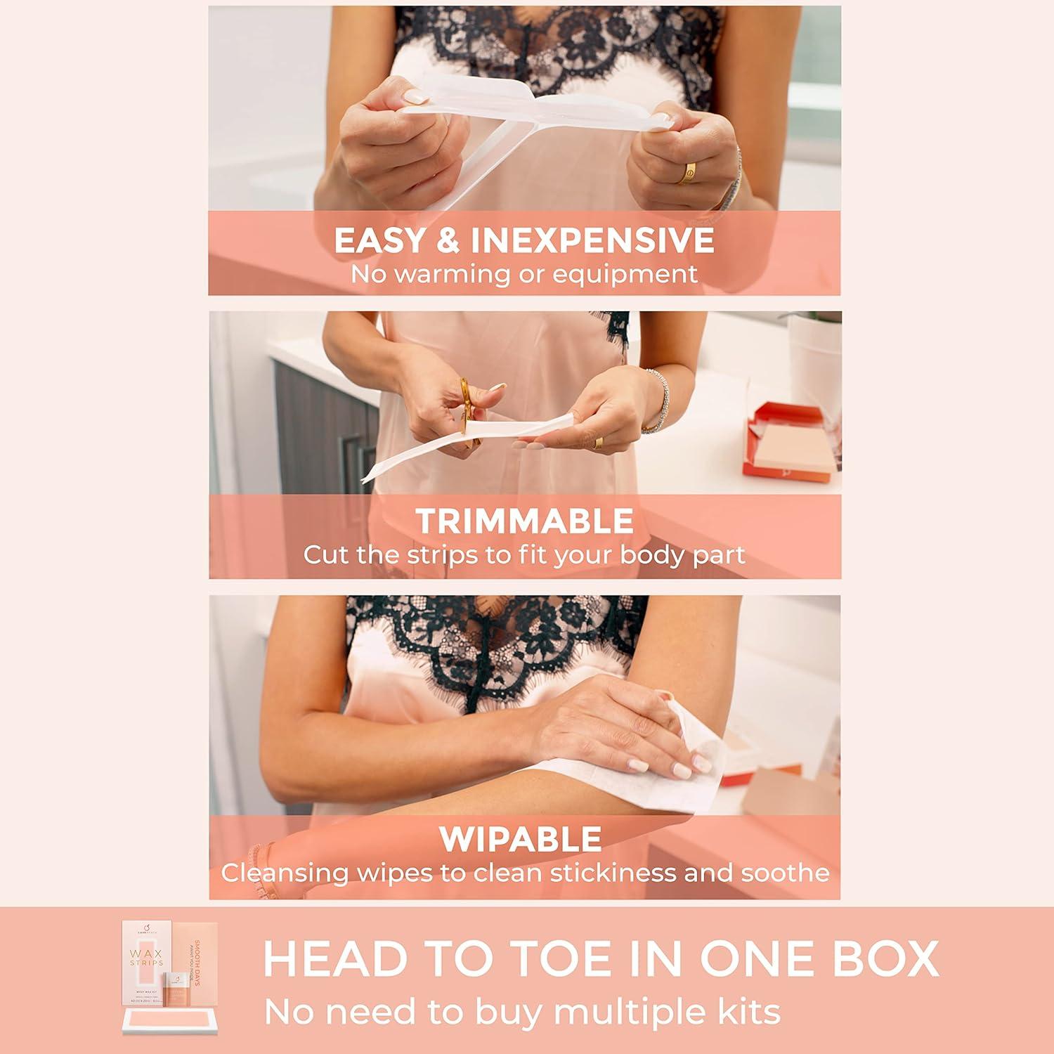 Tiras de Cera Veganas The Luxe Peach 40 Unidades Cuerpo y Cara