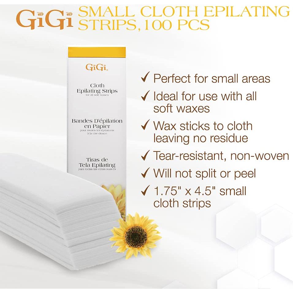 Tiras de Cera GiGi No Tejidas para Depilación Facial 100 Pzas