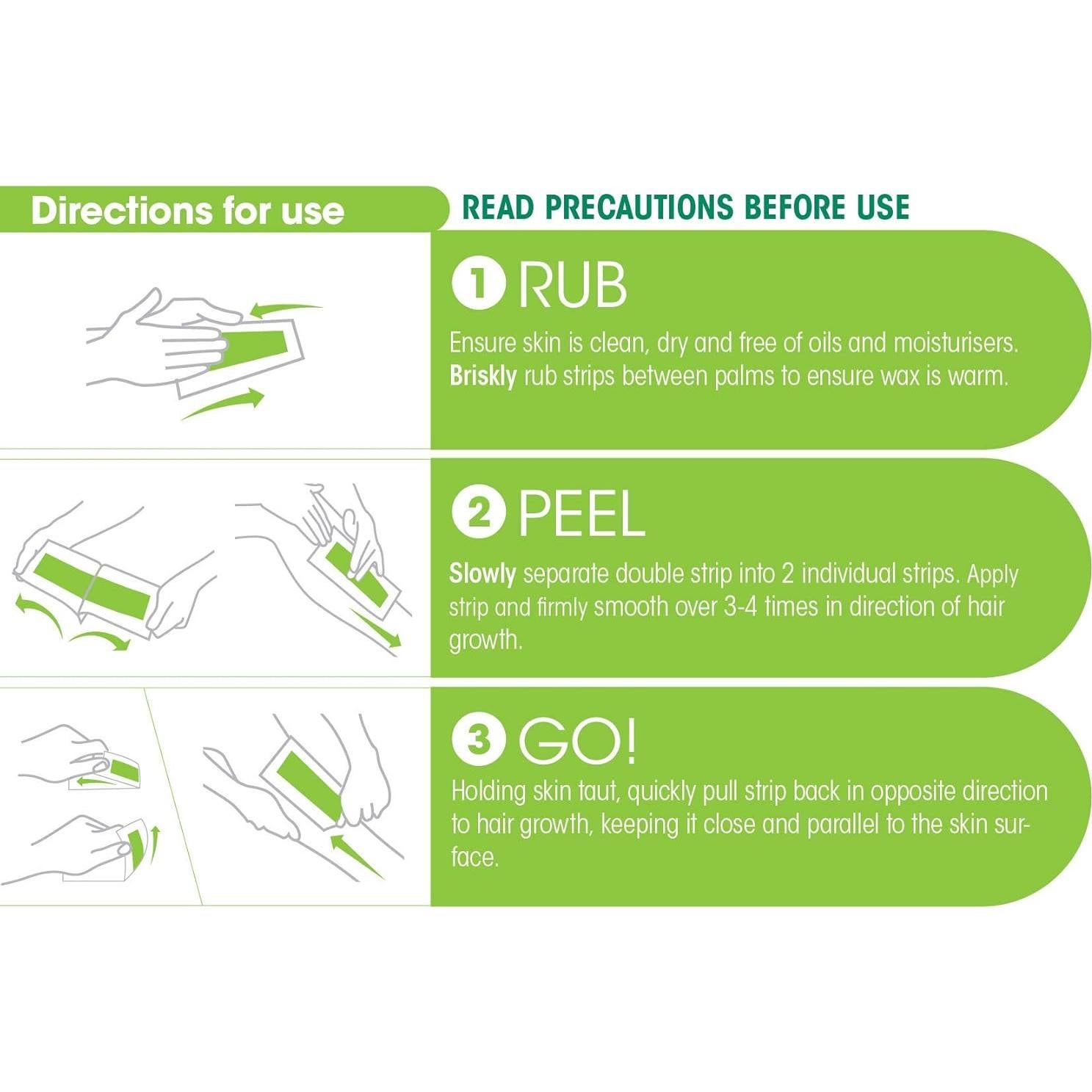 Cintas de Cera Corporal Nad's 20 Cintas + 4 Toallitas Aceite