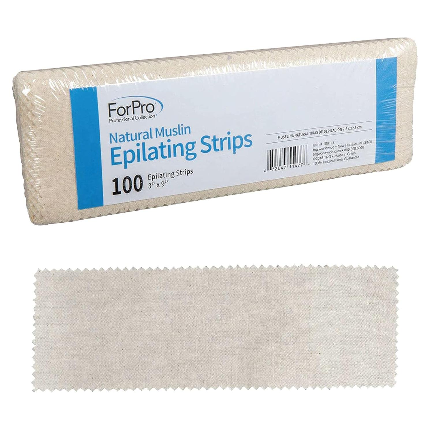 Tiras de Epilación Muselina ForPro 100 unidades 7,62x22,86 cm