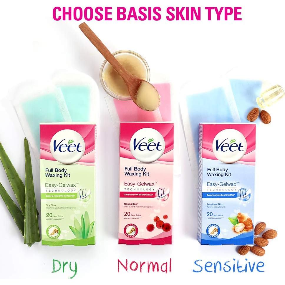 Kit de Cera Fría Veet EasyGrip Piel Sensible 20 Tiras