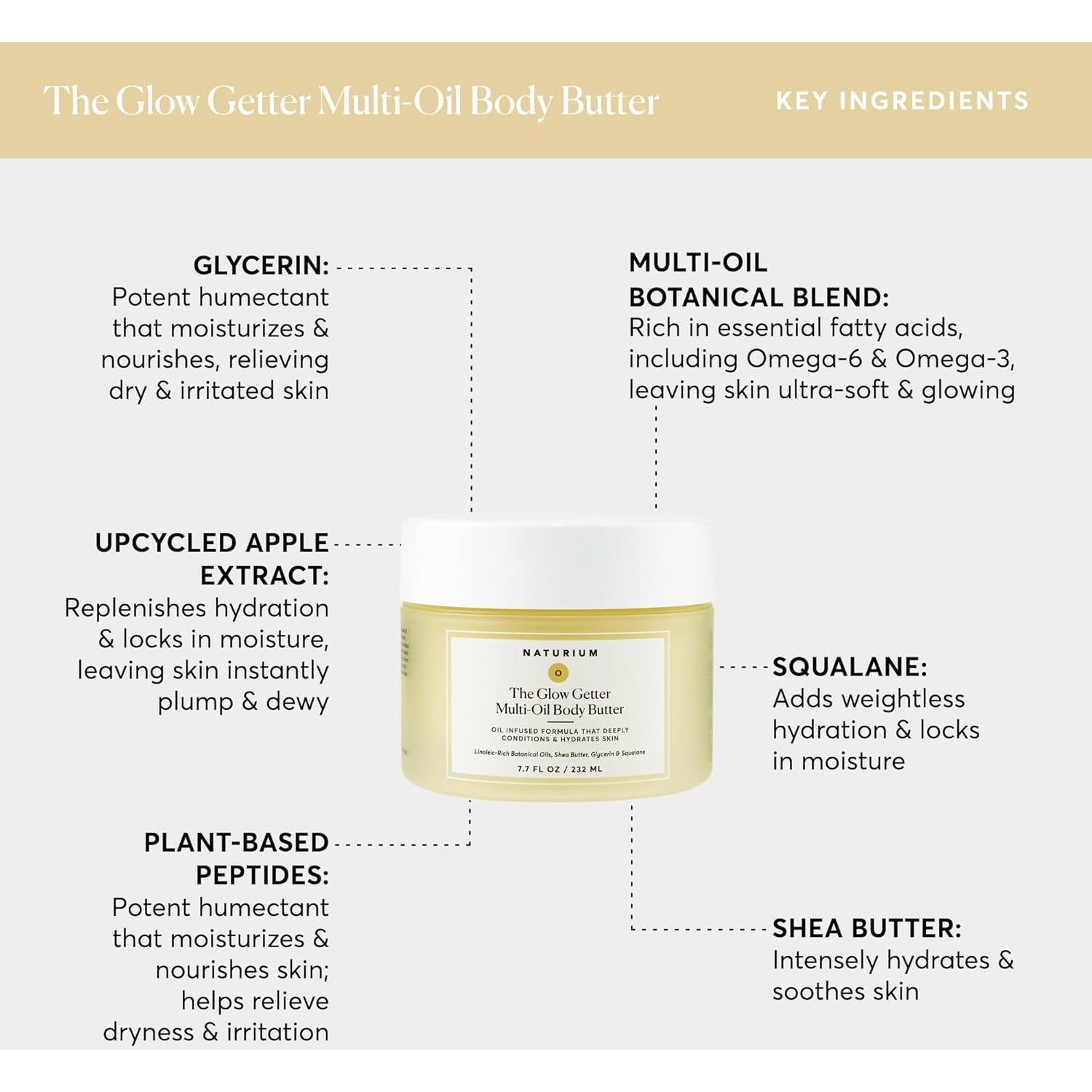 Mantequilla Corporal Naturium El Glow Getter 227 ml Hidratante