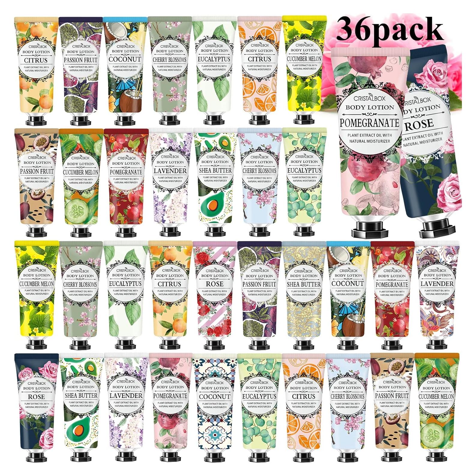 Paquete de 36 lociones corporales hidratantes CRISTALBOX