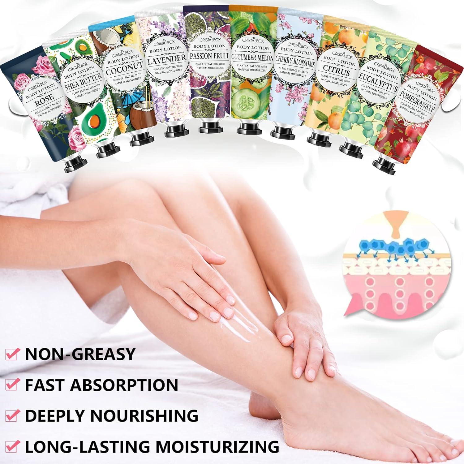 Paquete de 36 lociones corporales hidratantes CRISTALBOX