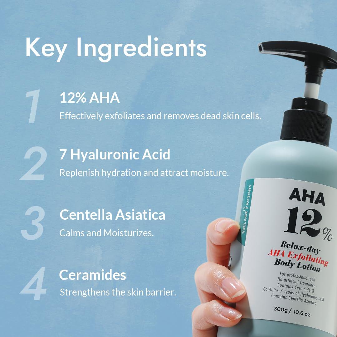 Loción Corporal AHA 12% Coreana 300g Hidratante Exfoliante