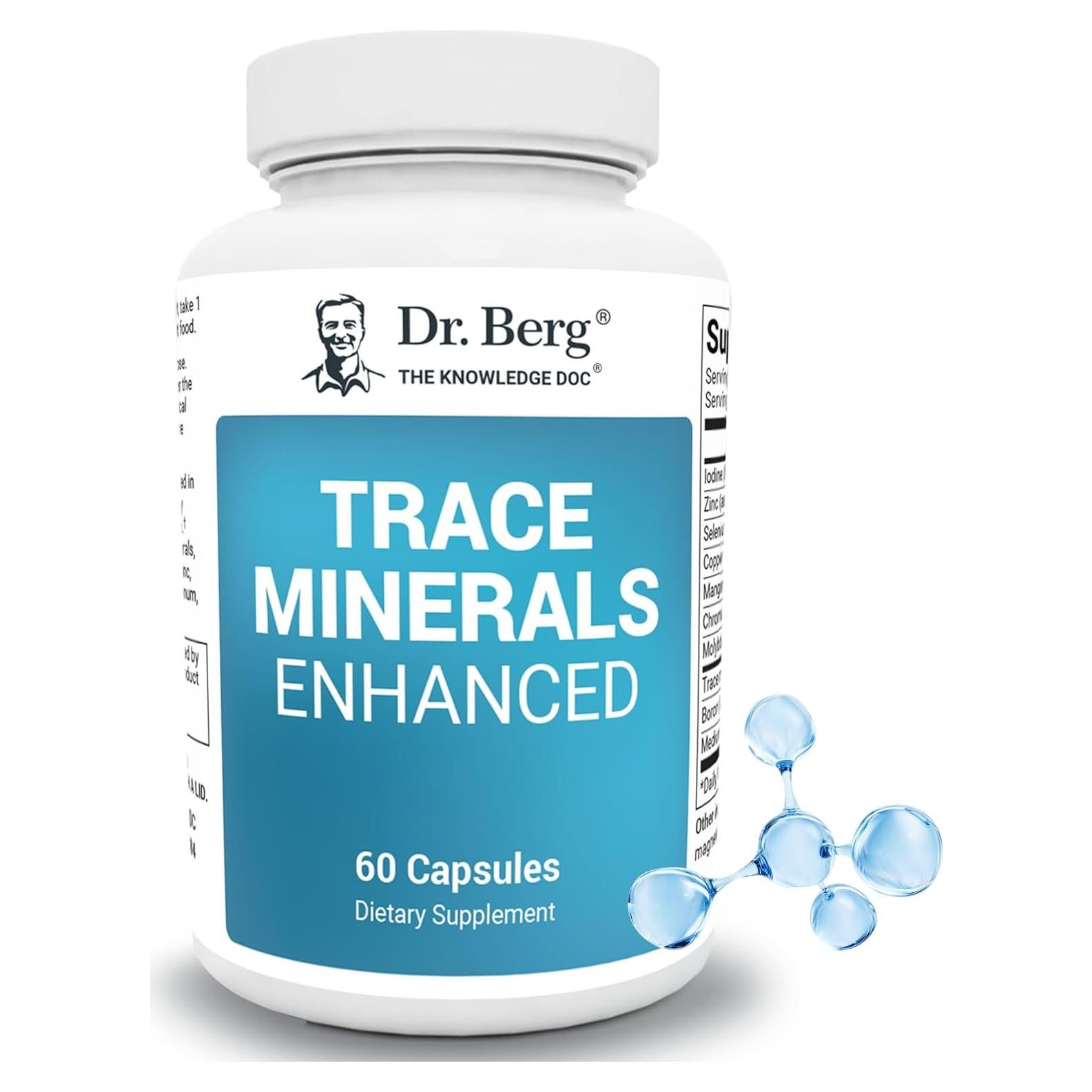 Suplemento de Minerales Traza Dr. Berg - 60 Cápsulas con Zinc