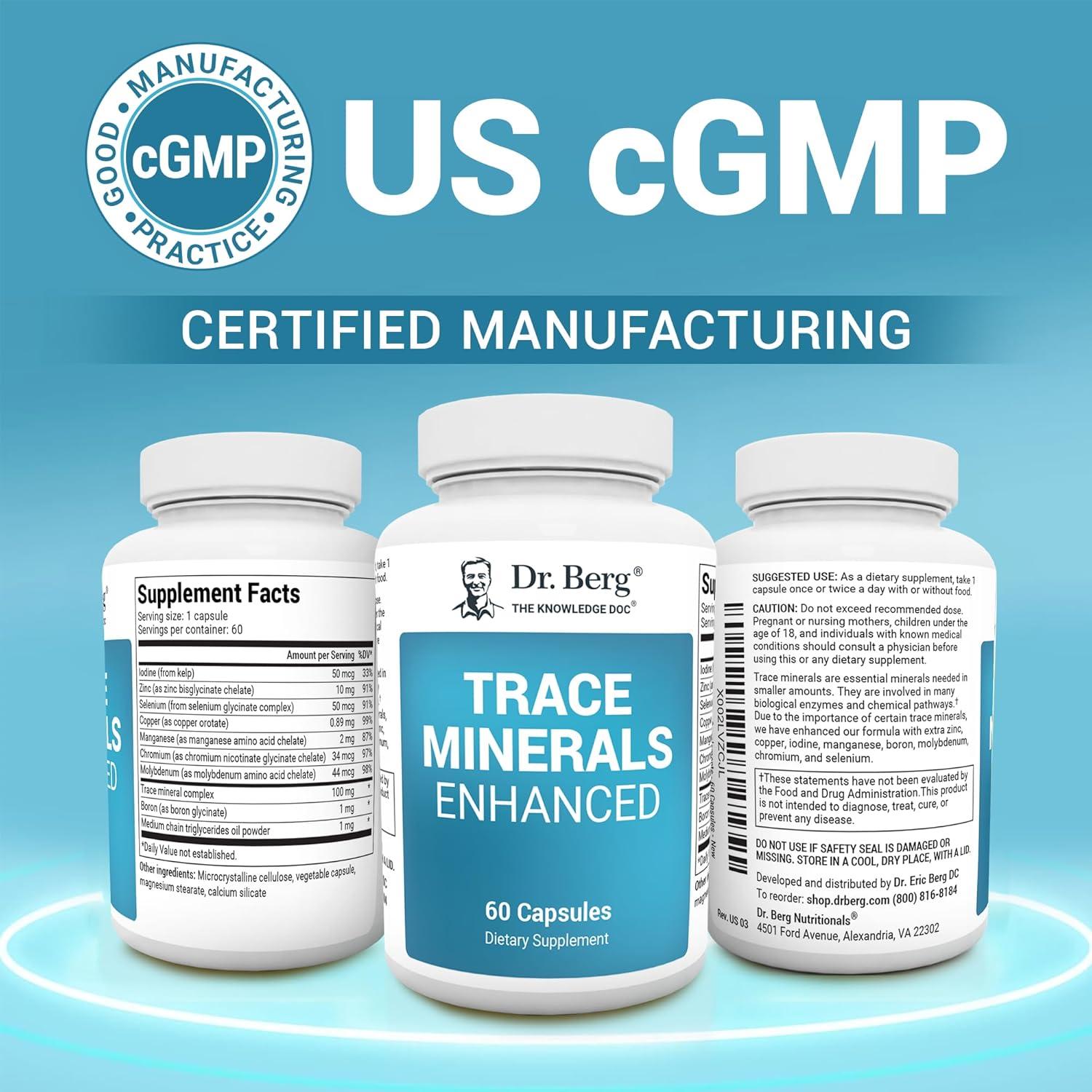 Suplemento de Minerales Traza Dr. Berg - 60 Cápsulas con Zinc