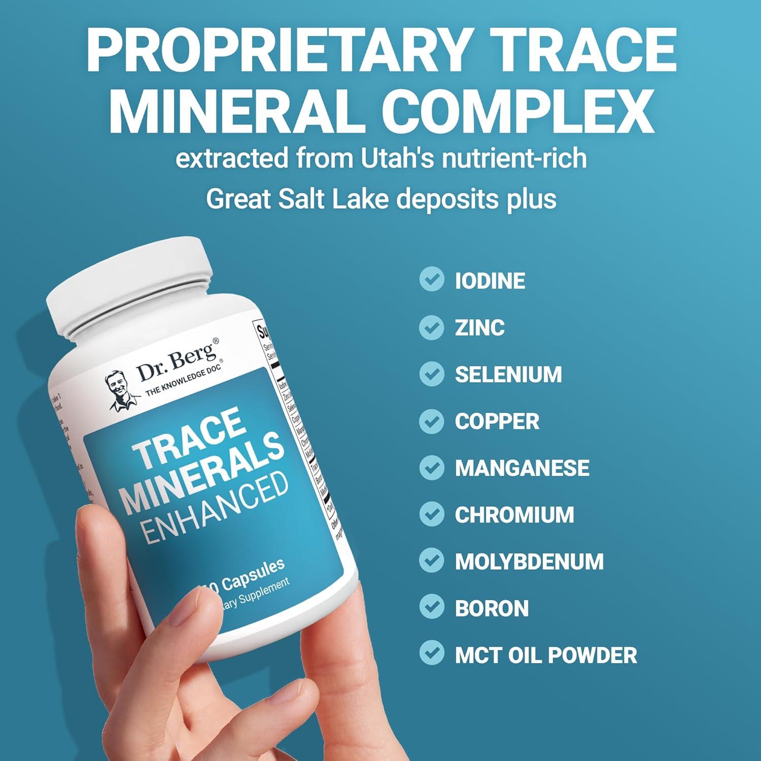 Suplemento de Minerales Traza Dr. Berg - 60 Cápsulas con Zinc