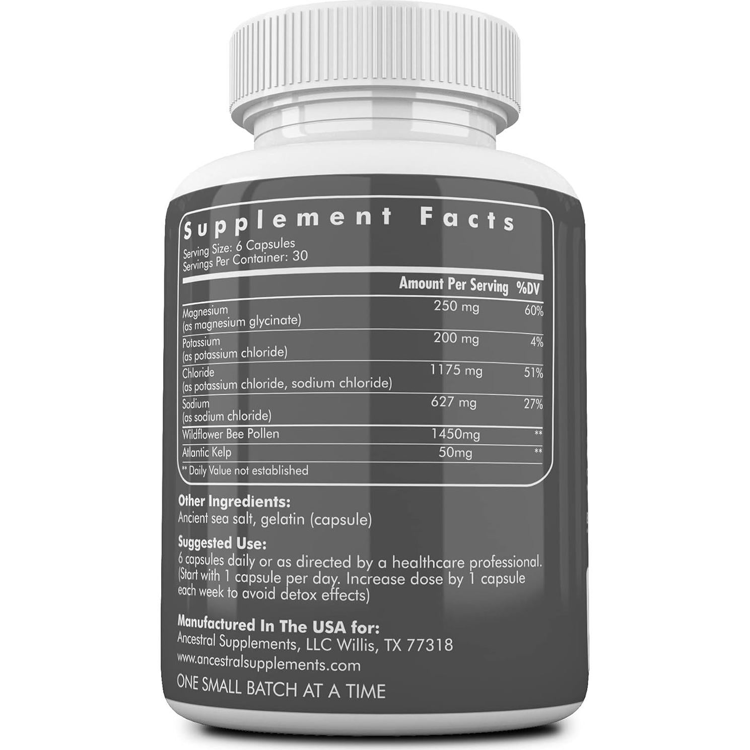 Suplementos Minerales Ancestrales con Magnesio y Electrolitos 180 Cápsulas