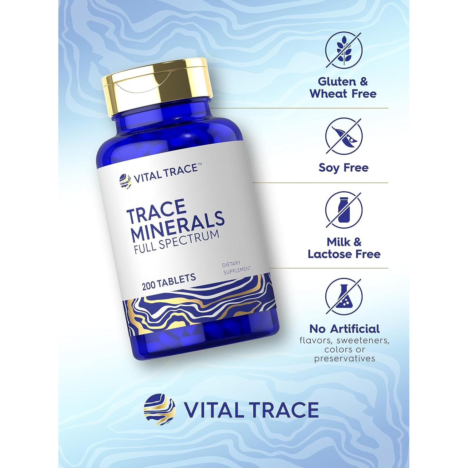 Suplemento de Minerales Traza Carlyle 200 Tabletas Sin OGM