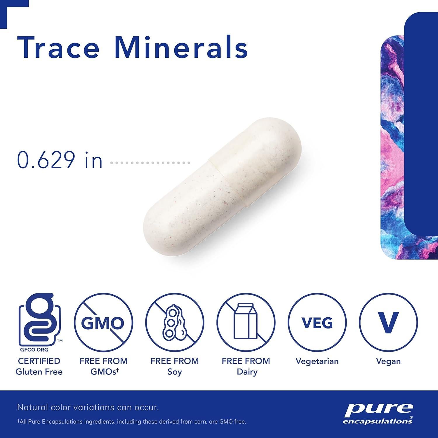 Minerales Traza Pure Encapsulations - Multimineral Vegano 60 Cápsulas