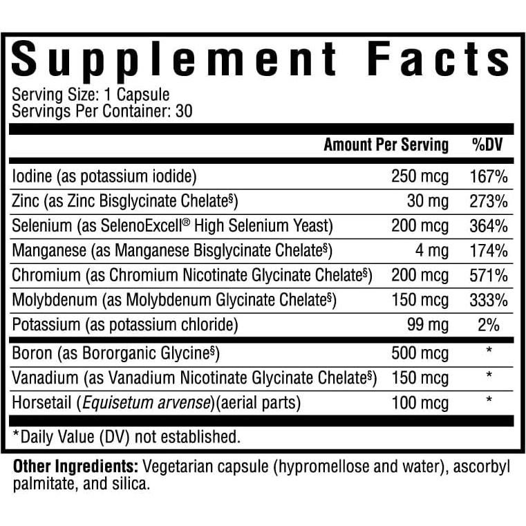 Suplemento Mineral Traza Seeking Health - 30 Cápsulas - Zinc y Selenio