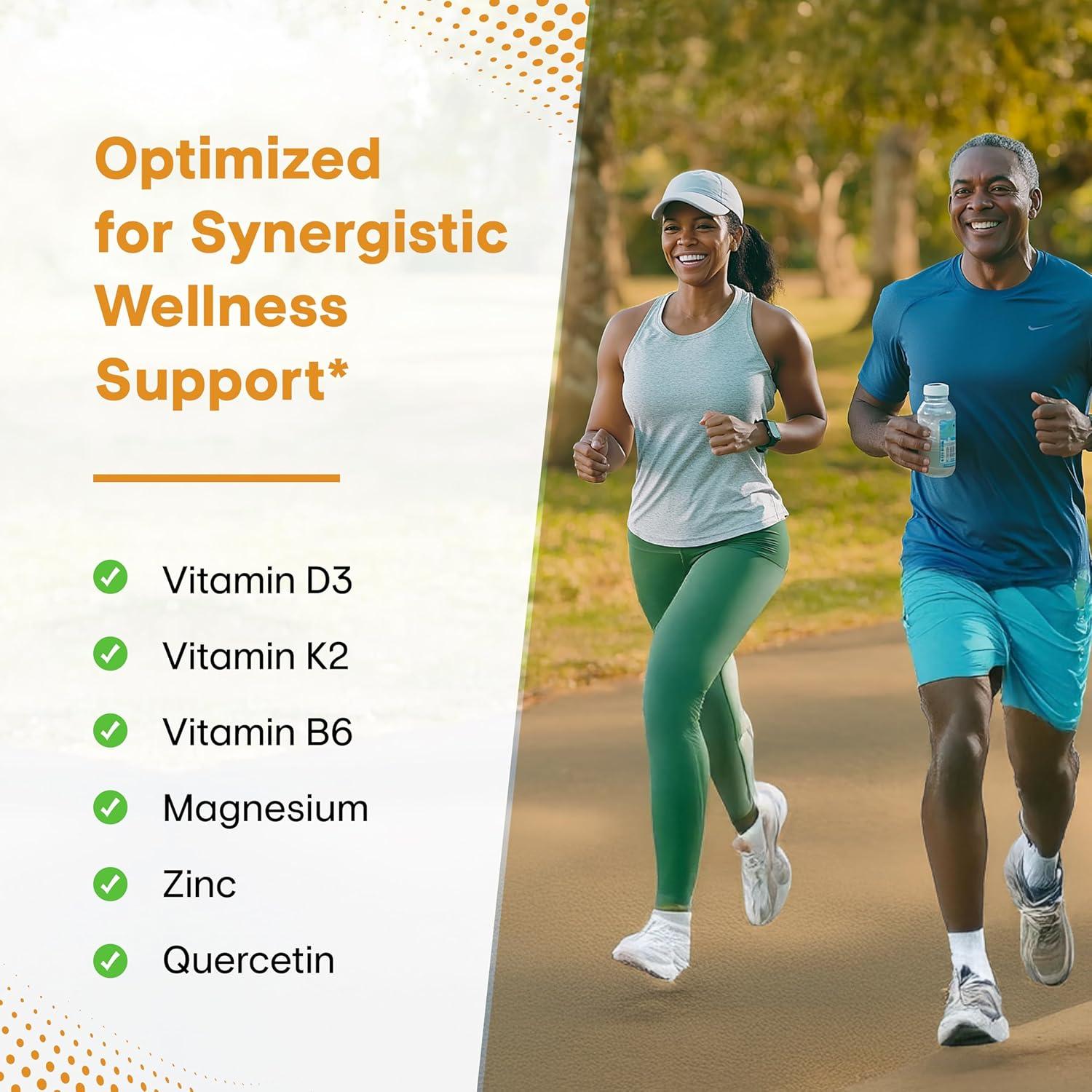 Cápsulas de Vitamina D3 K2 Magnesio Quercetina 5000 UI 120 Unidades