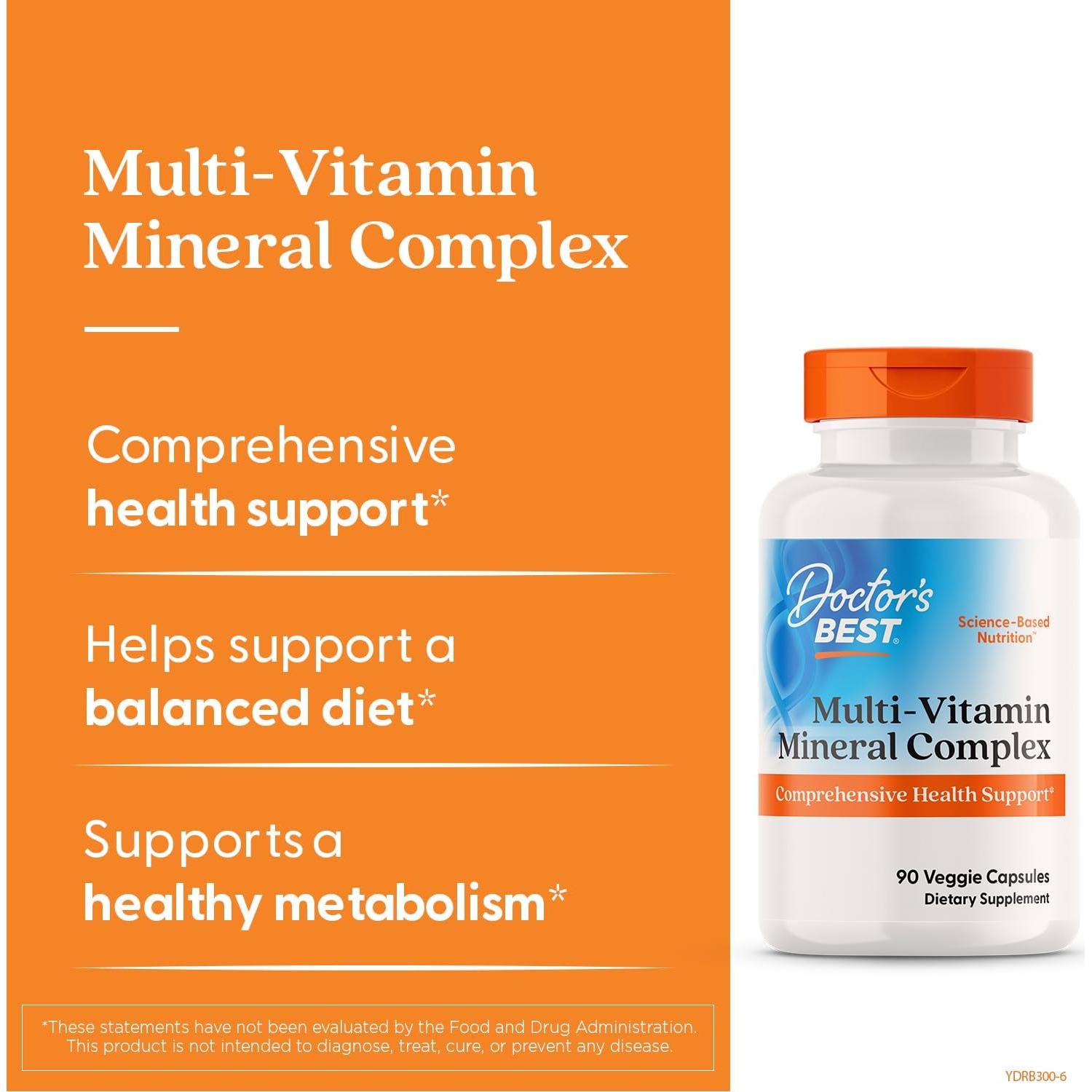 Multivitaminas y Minerales Doctor's Best 90 Cápsulas Veganas