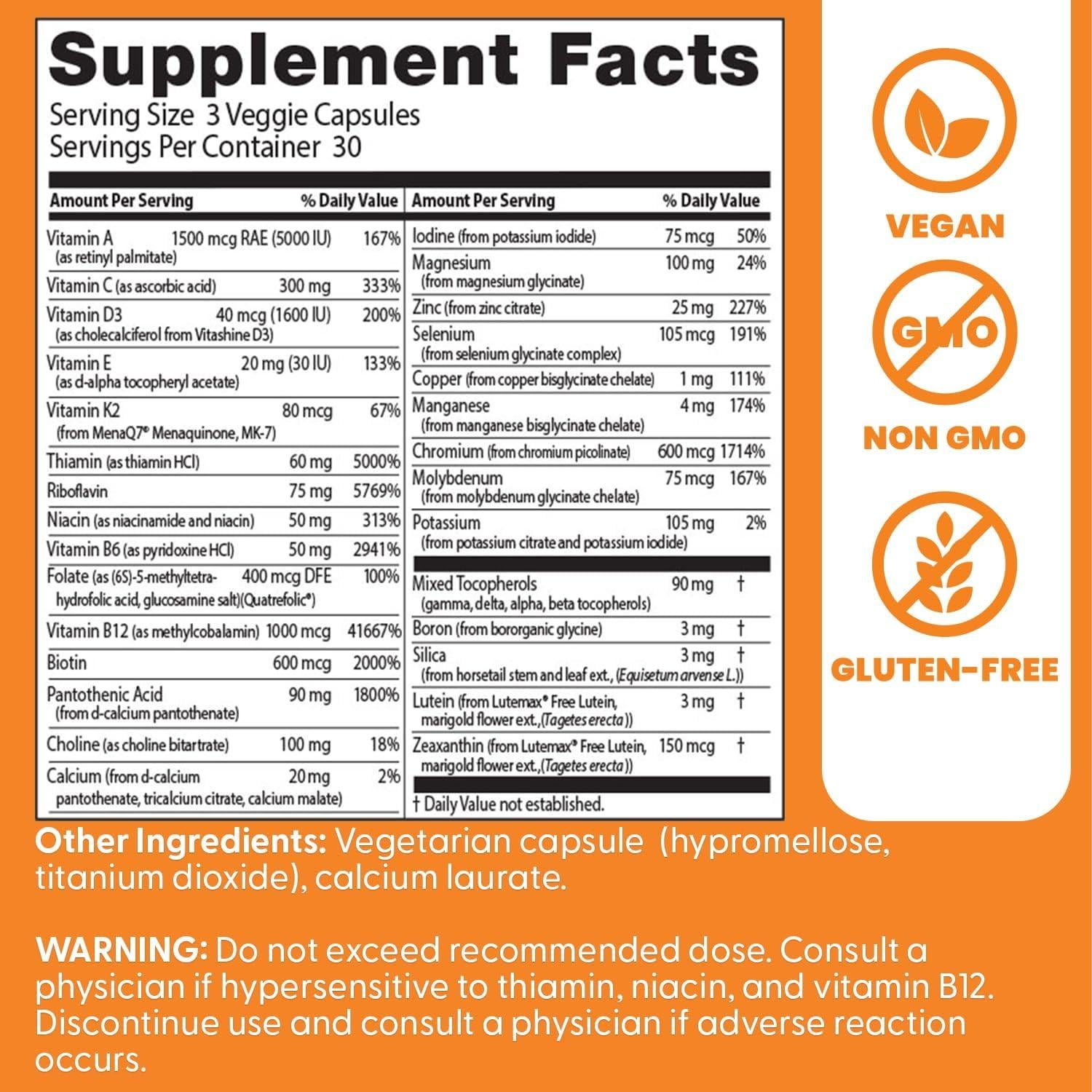 Multivitaminas y Minerales Doctor's Best 90 Cápsulas Veganas