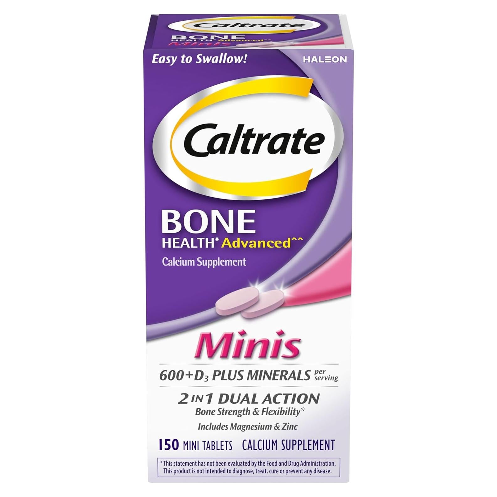 Caltrate Minis 600mg + D3 Suplemento de Calcio 150 Tabletas