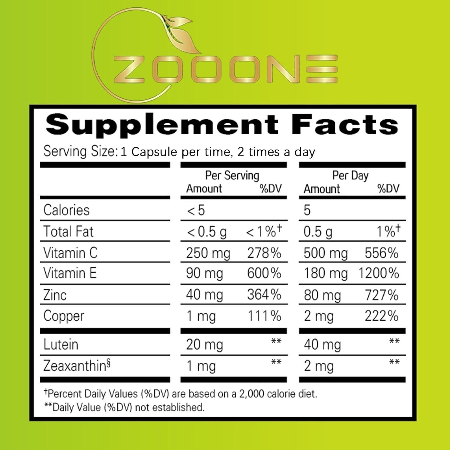 Suplemento de Vitaminas Zooone 120 Caps Luteína Salud Ocular