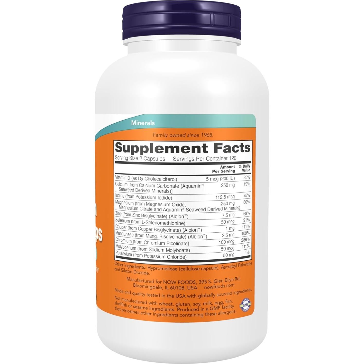 NOW Suplementos Multi Mineral 240 Cápsulas Veganas