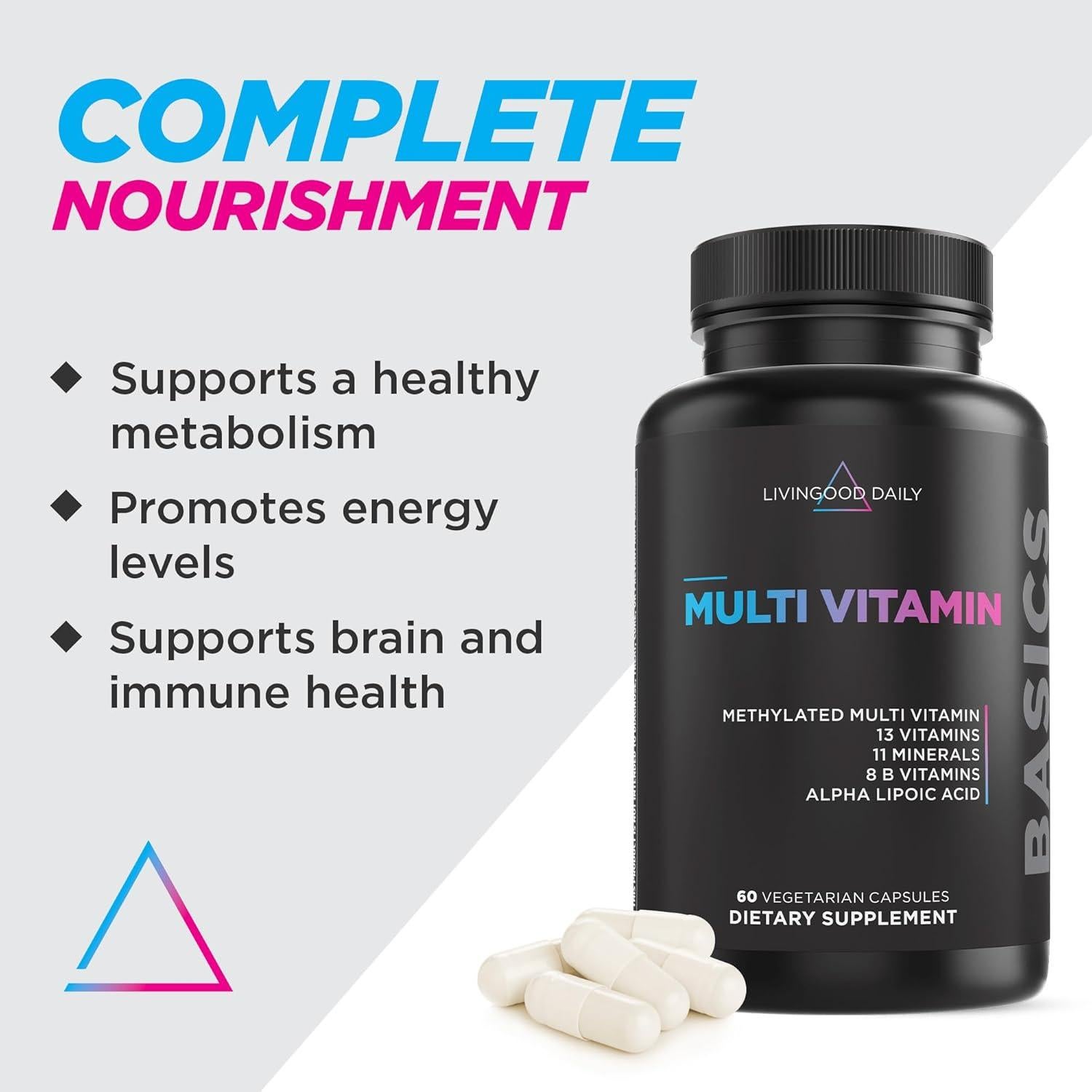 Multivitamina Metilada Livingood Daily 60 Cápsulas Suplemento