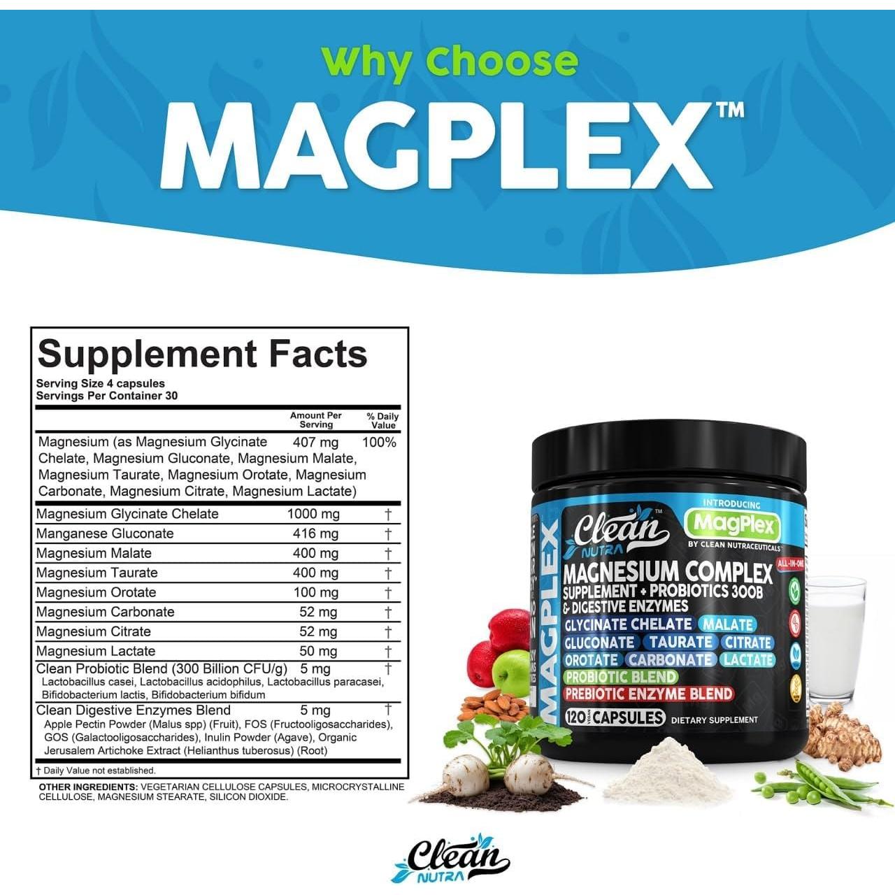 Suplemento de Magnesio 8 en 1 Clean Nutra 45 g