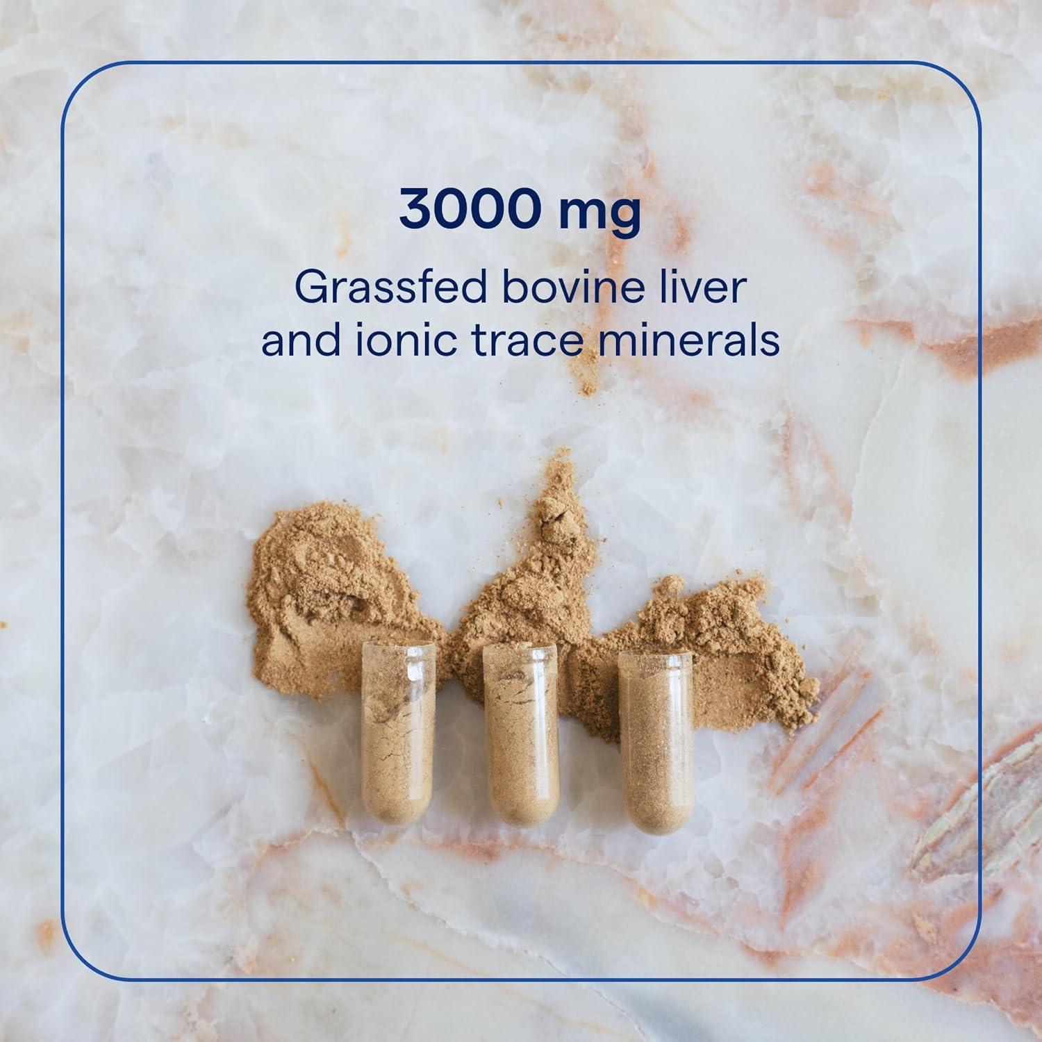 Suplemento de Hígado de Res Trace Minerals 500mg 180 Cápsulas