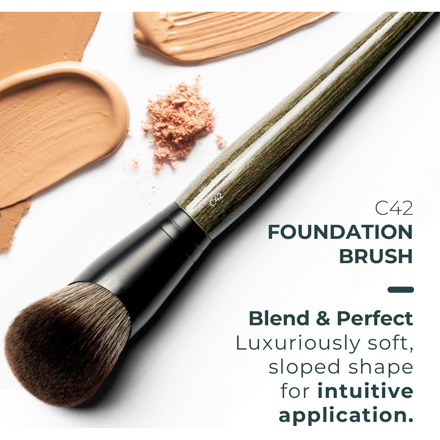 Brocha Profesional para Base C42 Rose y Ben Beauty - Vegan