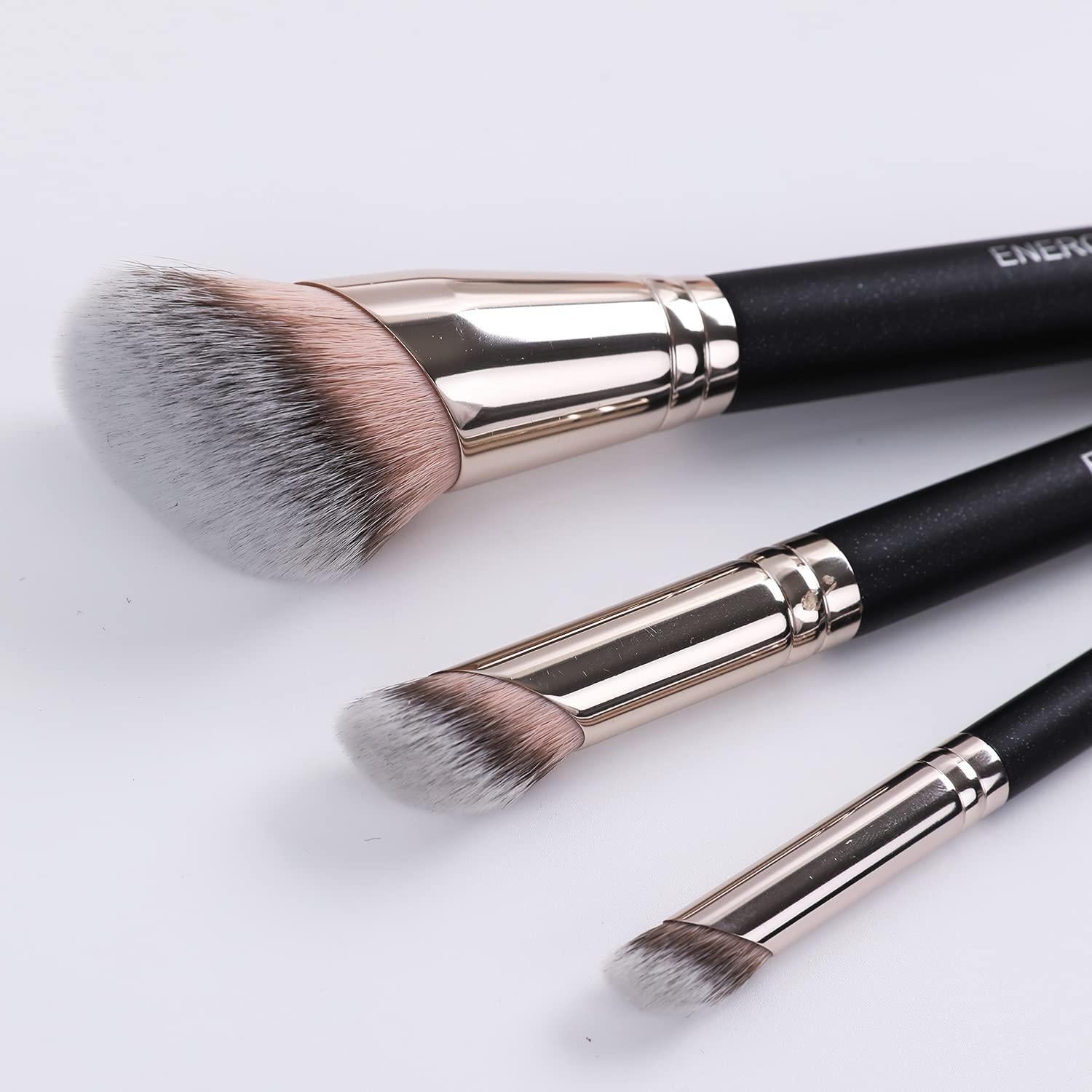 Set de 3 Pinceles de Maquillaje ENERGY con Bolsa PU