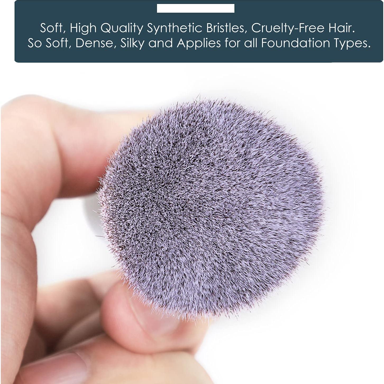 Brocha de Maquillaje Kabuki KINGMAS Punta Angulada Negra