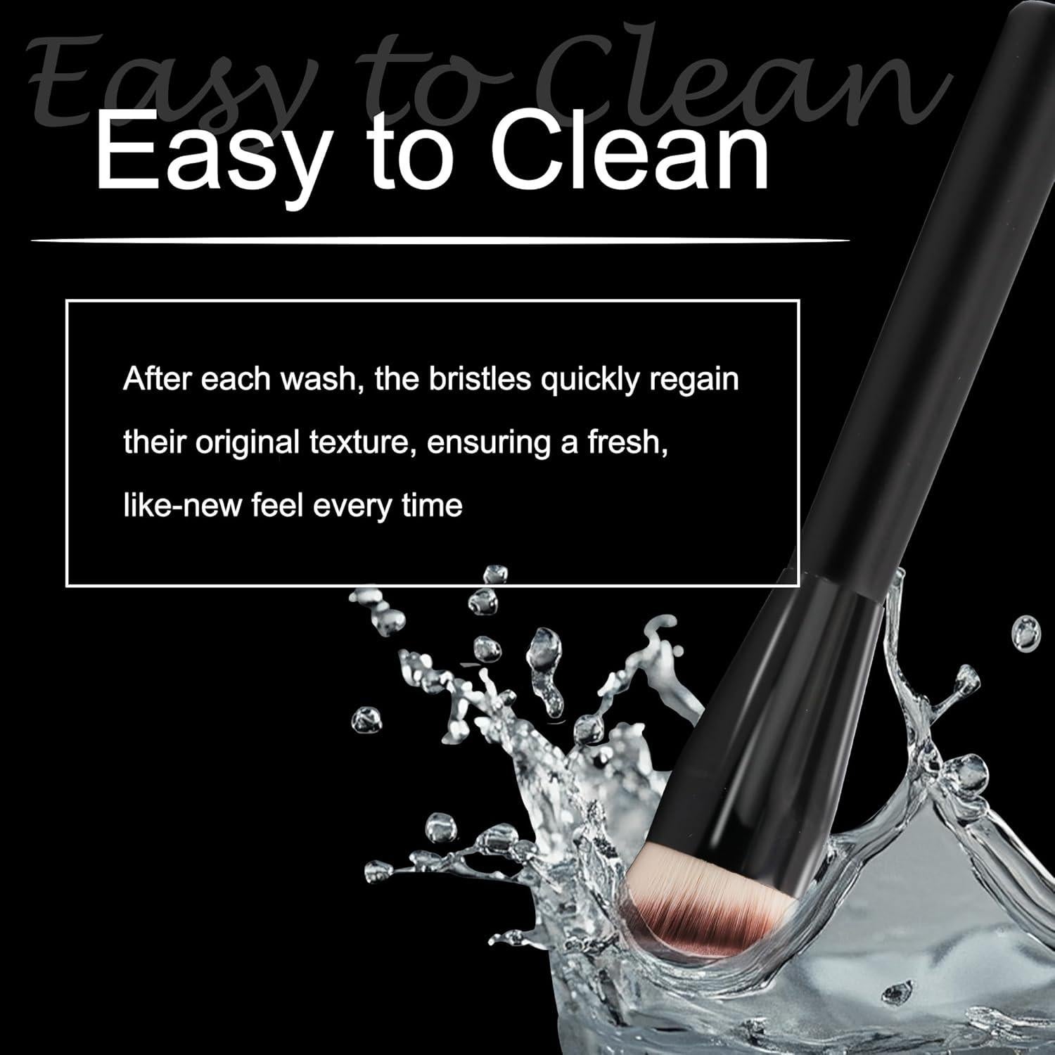 Brocha de Maquillaje JoMay Kabuki Punta Plana Negra