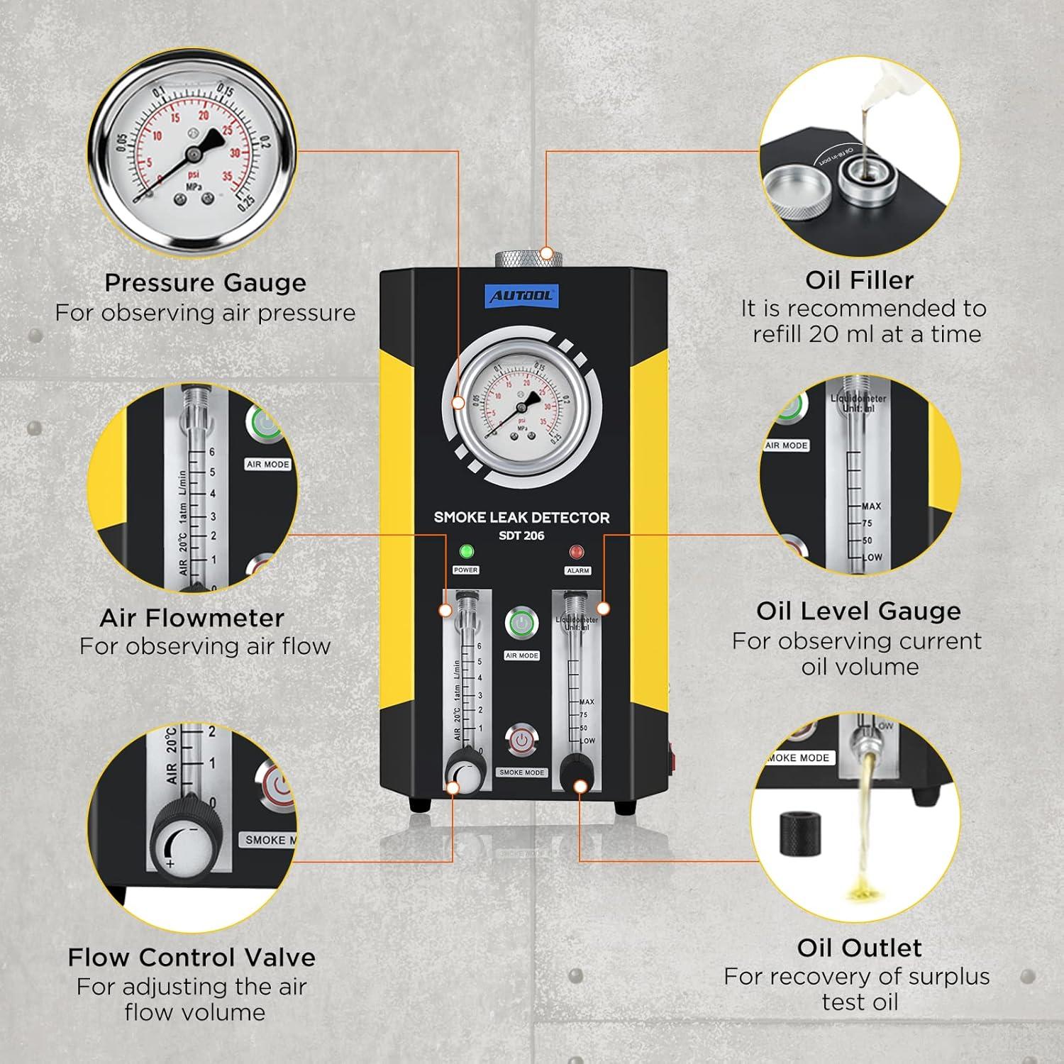 Detector de Fugas de Humo AUTOOL SDT206 con Modo Doble