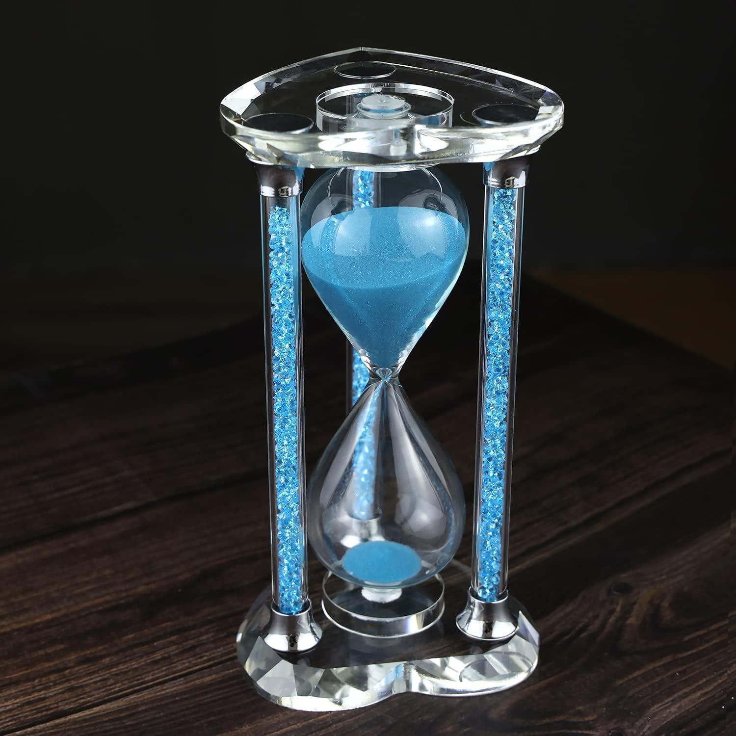 Reloj de Arena Lmzxmcy 60 Minutos Cristal Corazón Azul